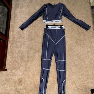 2 piece Gray and White Culture set